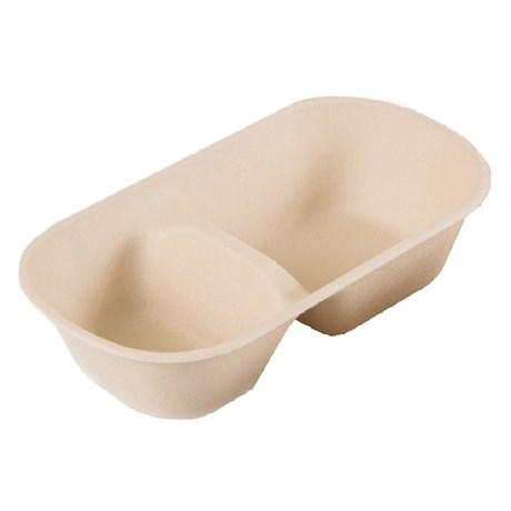 LUNCH BOXE BIONIC 2 COMPARTIMENTS 1 L 23.2X13.3X6 CM CELLULOSE NATUREL (VENDU PAR 500)