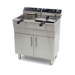 Maxima Friteuse – 2 x 16 L – 2 paniers – avec robinet de vidange et support – 230 V - 3701117764256_0