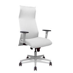 Fauteuil de direction ergonomique Piqueras y Crespo Albacete - malla blanc, bras et base blancs, roues parquet 65mm - multi-matériau 13SM10B10B354BR65G_0
