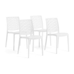 RATTATAN Set 4 Chaises en polypropylène avec fibre de verre empilables pour extérieur et jardin, bar et restaurant, cuisine design moderne - ZORA -_0