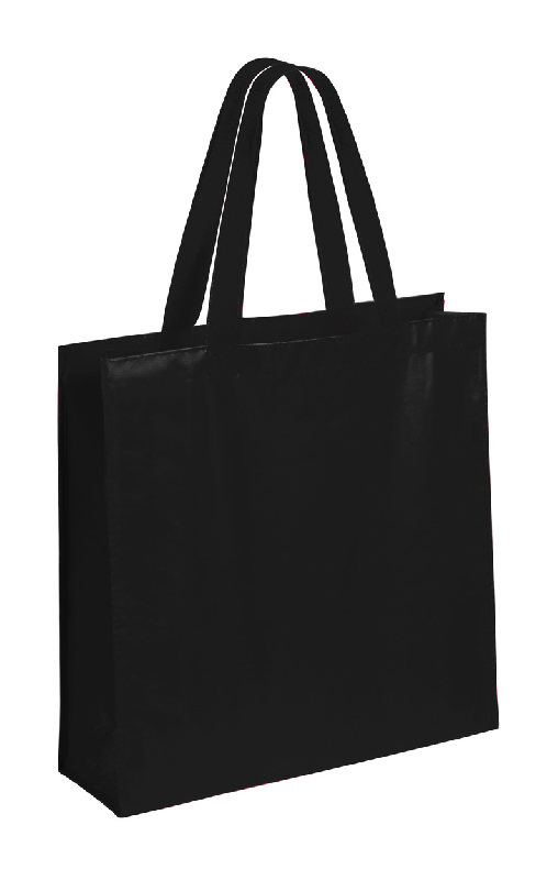 Sac shopping publicitaire - laminé non-tissé 105 g/m² - couleur noire_0