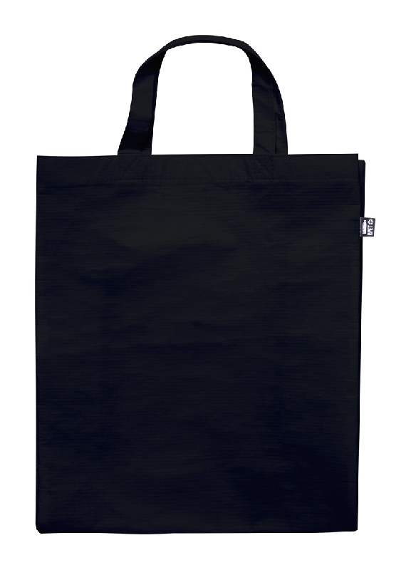 Sac shopping RPET laminé - polyester 110 g/m² avec soufflet et anses courtes - labélisé RPET_0