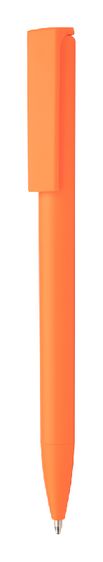 Stylo à bille en plastique - clip avec mouvement spécial - encre bleue - couleur orange_0