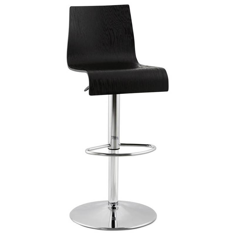 Tabouret de bar design Zebra 107 cm noir - Paris Prix - réglable en hauteur et rotation 360°_0