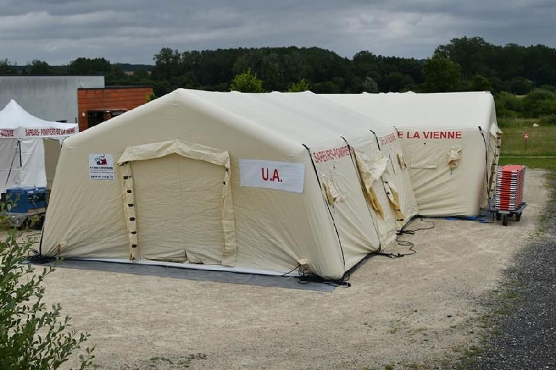 Poste médical avancé gonflable à déploiement rapide de 15 à 75m² - tente militaire - RCY_0