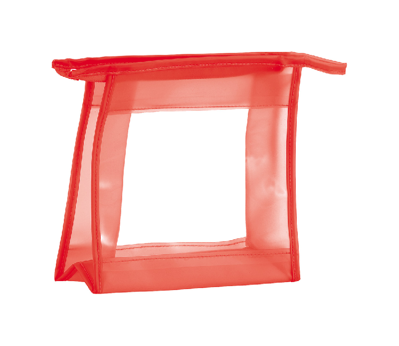 Trousse à maquillage en PVC avec zip - Couleur rouge - 43.33 g_0