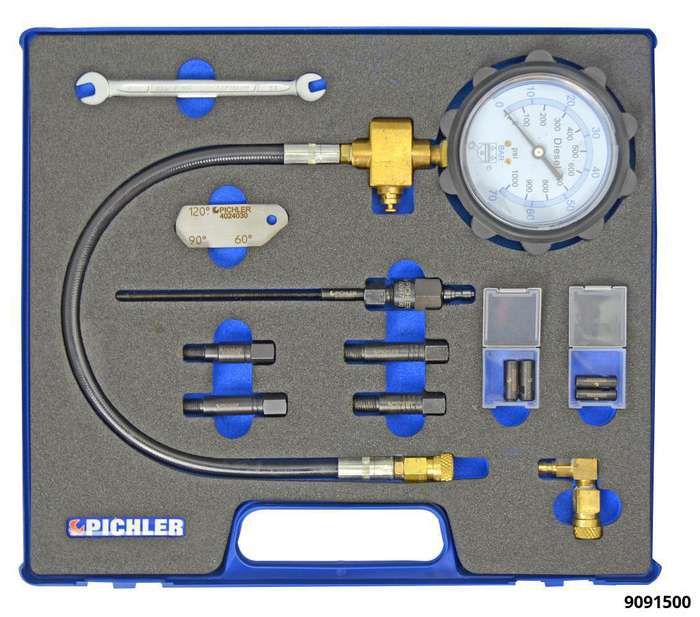 Uni Diesel - Compressiomètre Pichler pour taraudage bougies M8x1, M9x1, M10x1 et M10x1,25 - Appareil de base inclus_0