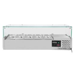 Vaiotec EASYLINE Réfrigérateur 330 avec couvercle en verre 5xGN1/4 - 1200 - inox 10027_0