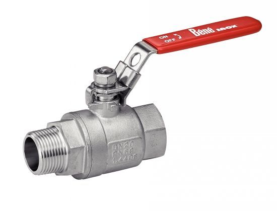 Vanne 2 pièces mâle/femelle gaz - inox 316 - diamètres DN8 à DN50_0