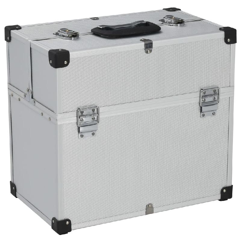 Vidaxl boîte à outils 38x22,5x34 cm argenté aluminium 91848_0