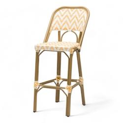 Bistromania Chaise de bar ALMA - Tressage jaune et blanc - EA131_0