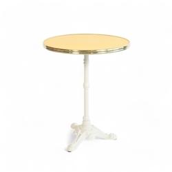 Bistromania Table de bistrot ronde MONCEAU - Plateau Jaune et Laiton - BIS001W3128_0