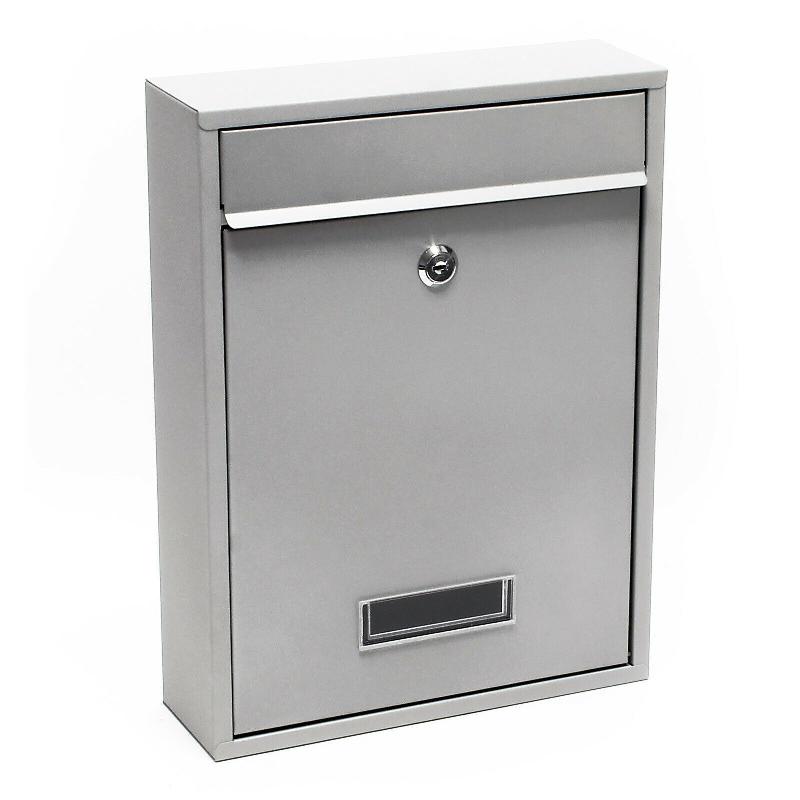 BOITE AUX LETTRES DESIGN MURALE COURRIER ACIER GALVANISÉ 21,5 X 9 X 32 CM ARGENTÉ 16_0000072_0