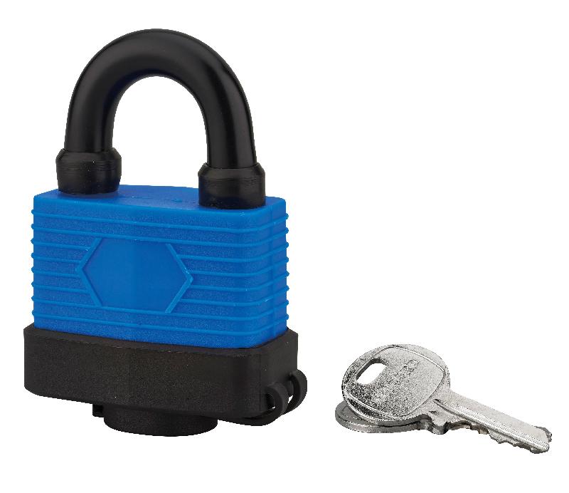 Cadenas à clé Slice - 50 mm - Gainé PVC - Couleurs assorties - Anse demi-haute ou classique - THIRARD_0