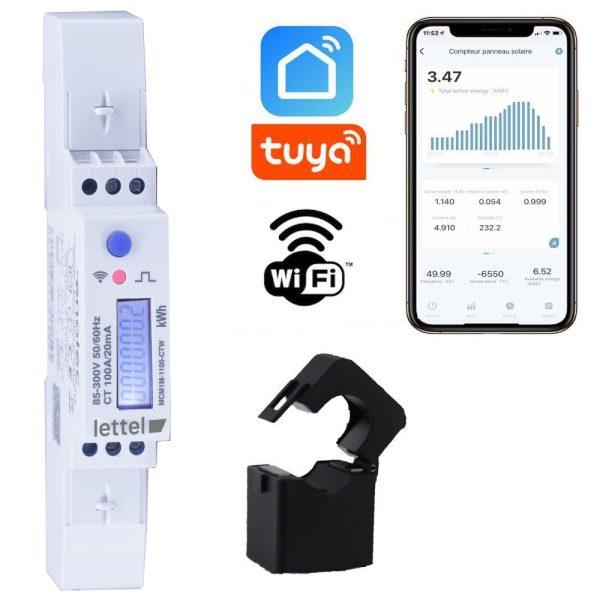 Compteur monophasé multimesure 100A sur TC fourni. Com Wifi et appli smartphone. - LETTEL - MCM1M-1100-CTW_0