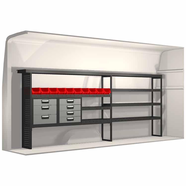 Kit aménagement 20100232 - pour Mercedes Sprinter et Iveco Daily - Tiroirs, étagères et Modul-Box inclus_0