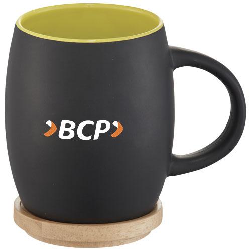 Mug céramique Hearth 400ml - finition mate avec couvercle en bois naturel - présenté en boîte cadeau Avenue_0