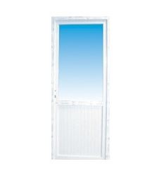 Porte de service pvc - 1/2 vitre claire poussant gauche - 205 x 80 cm_0