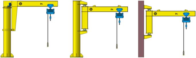Potence sur fût - capacités de 50 kg à 10 000 kg - rotation 270° ou 360° - bras jusqu'à 12m_0