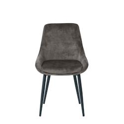 SIT Möbel Lot de 2 chaises en velours | Accoudoirs Supposed | Revêtement en velours gris | Pieds en métal noir | L 48 x P 57 x H 84 cm - multicolor_0