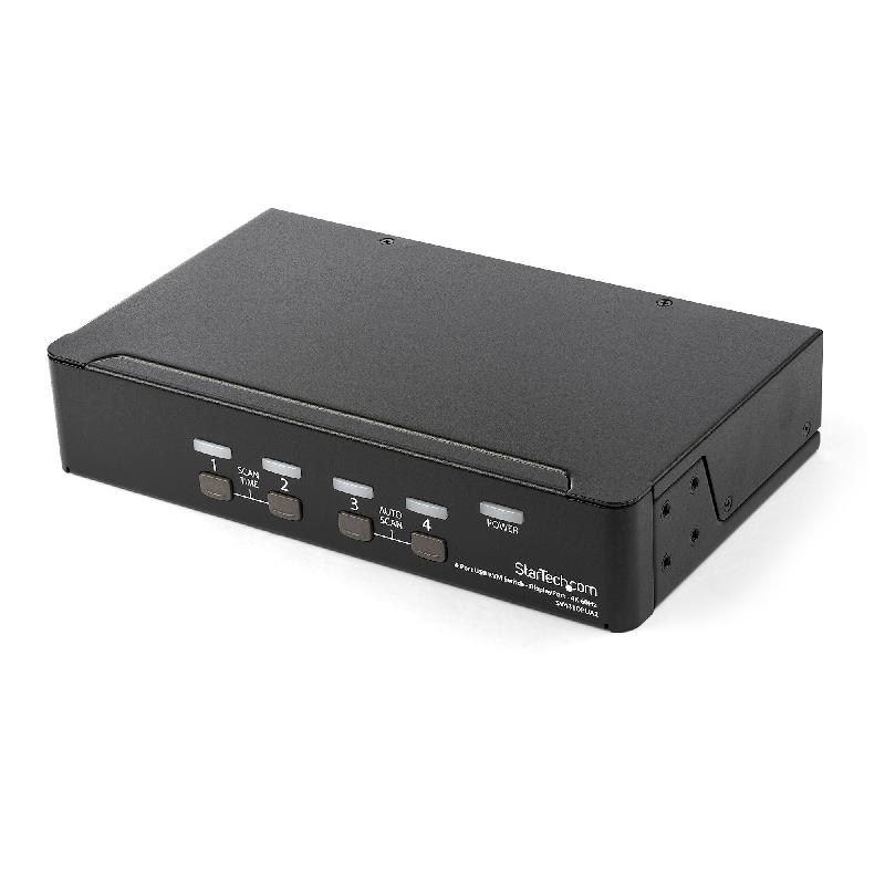 StarTech.Com Switch KVM DisplayPort à 4 Ports - 4K60Hz - Écran Unique - Switch KVM USB UHD DP 1.2 à 2 Ports avec Hub USB 3.0 Intégré et Audio - Dell HP Apple Lenovo - Conforme TAA_0
