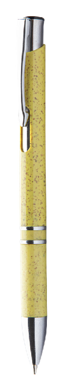 Stylo à bille en paille de blé - plastique et pièces métalliques - encre bleue_0