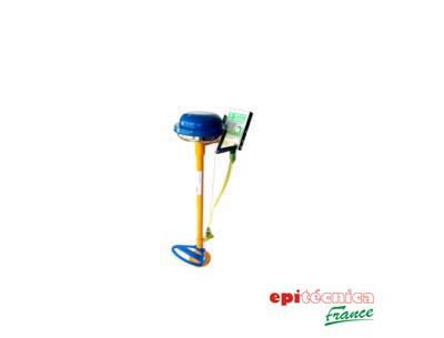 6023fae - rince-œil sur pied Epitécnica - lave-yeux anti-brûlure avec récupérateur inox et actionnement manuel/pédale_0