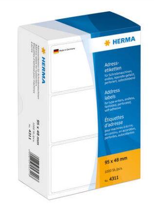 Étiquette d'adresse pour machines à écrire en accordéon - 95 x 48 mm - Référence 4311 - Papier mat certifié FSC®_0