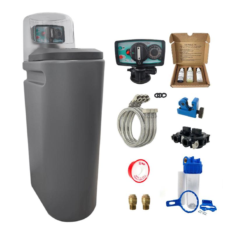 Adoucisseur eau 30l fleck 5600 mv mécanique volumétrique complet avec accessoires fabriqué en france_0