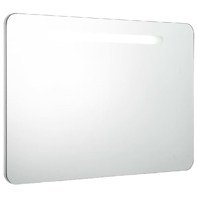 ARMOIRE DE SALLE DE BAIN À MIROIR LED 80 X 9,5 X 55 CM MDF BLANC 02_0006570_0