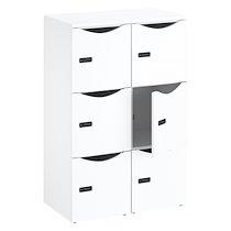 Casier de bureau Lockers 6 cases - Corps blanc, portes blanches - H 132,9 cm_0