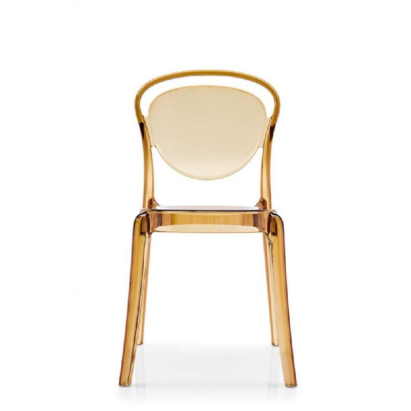 Chaise design Calligaris La Parisienne - polycarbonate orange empilable par 6_0