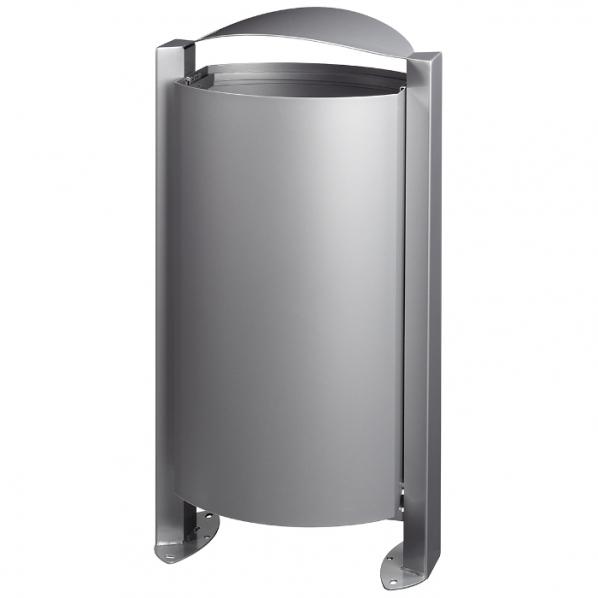 Corbeille sur pied ARKEA 100L Gris métal - Design épuré - Marque ROSSIGNOL_0