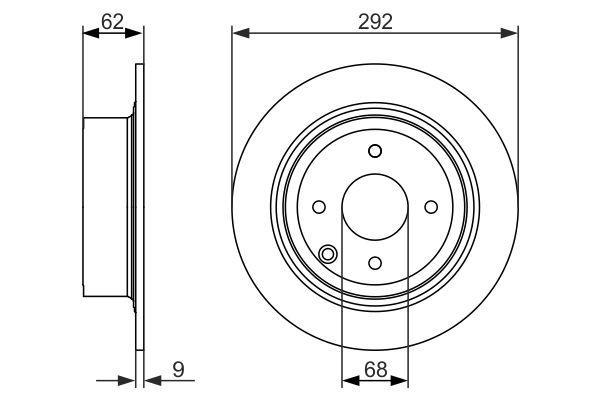 Disque de frein Bosch 0986479742 - boîte de 2 disques - arrière - plein - 4 trous_0