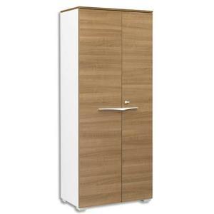Gautier Office - Armoire 2 portes pleines en merisier italien - L80 x H188 x P45 cm - Verrouillage 2 points_0