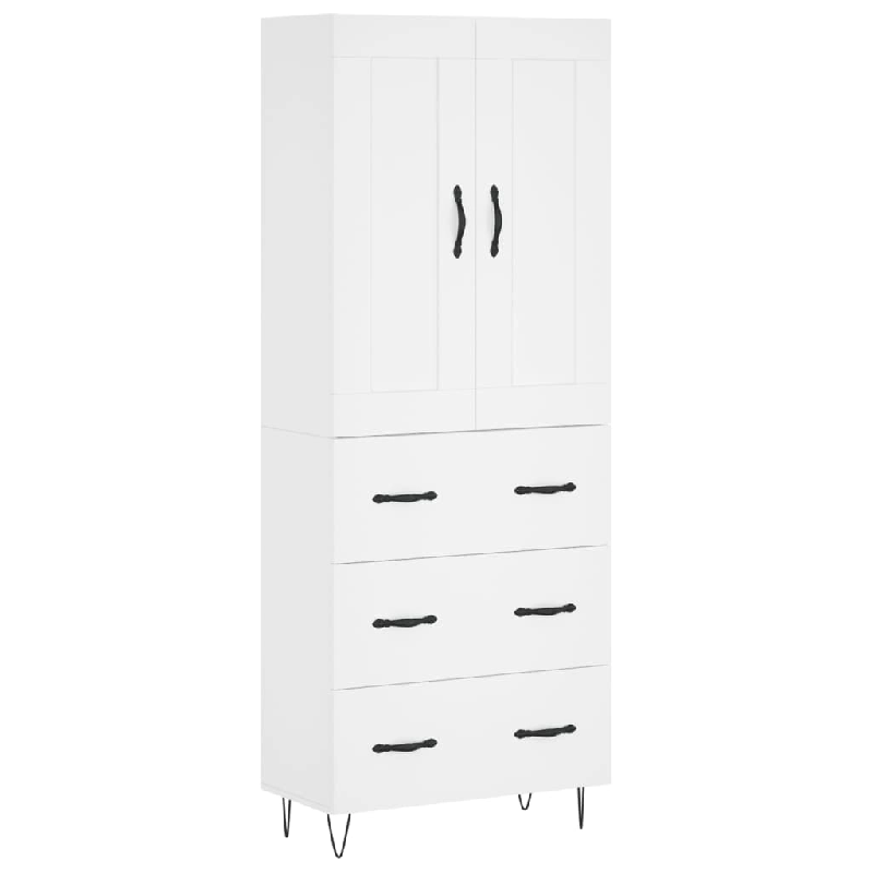 Helloshop26 - Buffet bahut commode armoire meuble de rangement organisateur cuisine salle de séjour salon haut 69,5 x 34 x 180 cm 02_0032609 - 300021_0