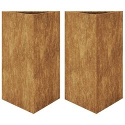 Helloshop26 - Jardinière bac lit surélevé plantes fleurs jardin terrasses lot de 2 triangulaire 50 x 43 x 75 cm acier corten marron 02_0039107 - 30_0