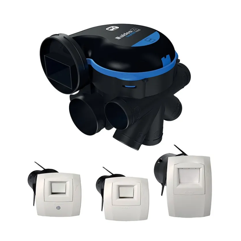 Kit VMC simple flux hygroréglable EasyHOME HYGRO PREMIUM MW Piles - Aldes - 11033034_0