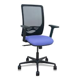 Piqueras y Crespo Silla Zulema sincro malla negra asiento bali azul claro brazos 2D ruedas 65mm - bleu multi-matériau 390SM840B261B2DB68R65_0