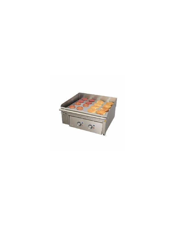 Plancha électrique - Plaque chrome 18 mm - 2 zones de cuisson - 600x500 mm - Carrosserie inox - MIRROR_0