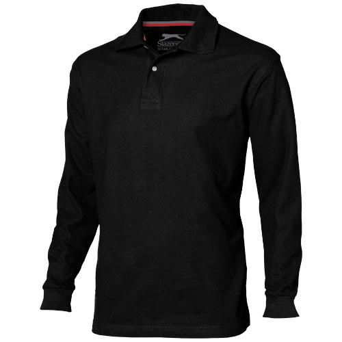 Polo manche longue pour homme - Point 33106992 - Maille piquée 100% coton peigné 180 g/m²_0