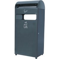 Conteneur avec cendrier - Probbax - Réf: AT-0234-DGRY - 48 L / 4,7 L - acier galvanisé avec finition époxy anti-UV_0
