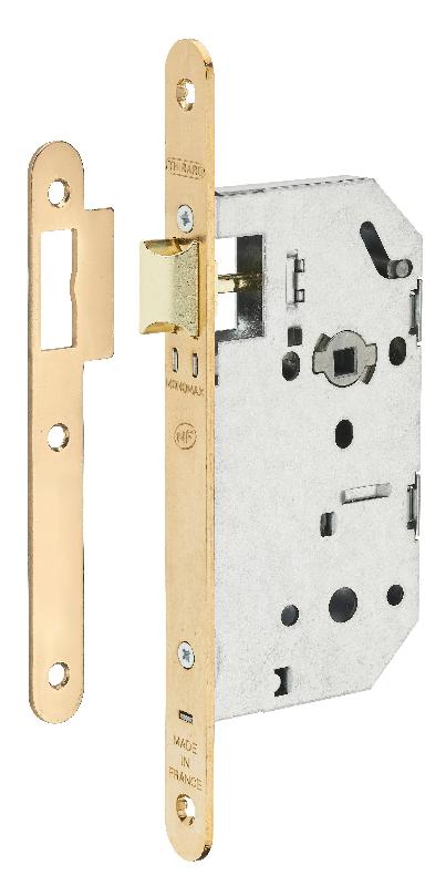 Serrure à encastrer pour porte intérieure Monomax NF - têtère acier laiton - réversible, carré 7mm - garantie 10 ans_0