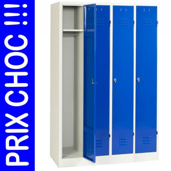 Vestiaire monobloc éco Industrie propre 4 cases Monobloc 4 cases_0