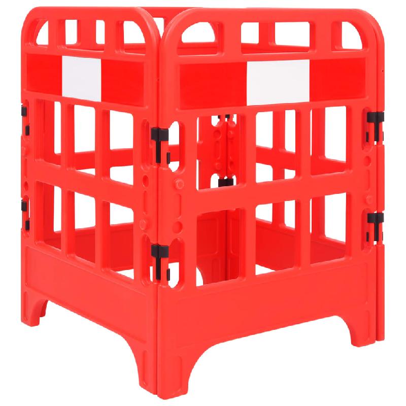 Vidaxl barrières de circulation 4 pcs rouge 75x75x100 cm 150987_0