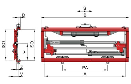 2T156B - Écarteur et positionneur de fourches KAUP - capacité 2500 kg - avec déplacement latéral permanent_0