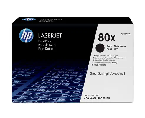 80X pack de 2 cartouches authentiques de toner LaserJet noir grande capacité_0