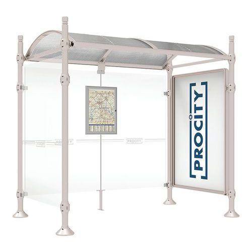 ABRI BUS PROVINCE 2.50 M VITRINE 1 BARD. LAT. CITY GRIS 7044 - PROCITY