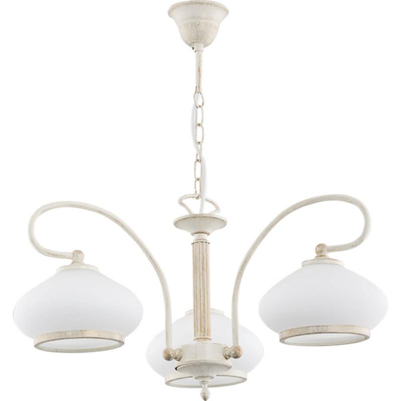 ALFA LUSTRE ASTORIA, ABAT-JOUR VERRE, À 3 LAMPES, BLANC