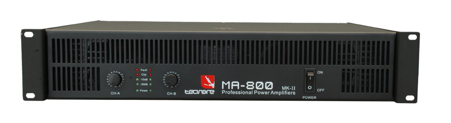 Amplificateur Tecnare MA 800 - 2 canaux, 1040 W, ventilation forcée et protection intégrée_0